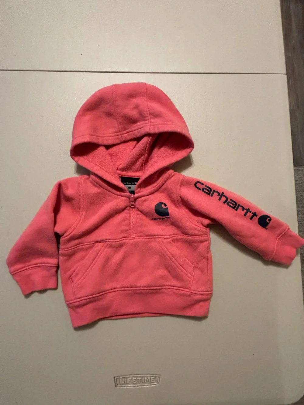 Carhartt Kids Pullover Hoodie in Coral 3M  0026S